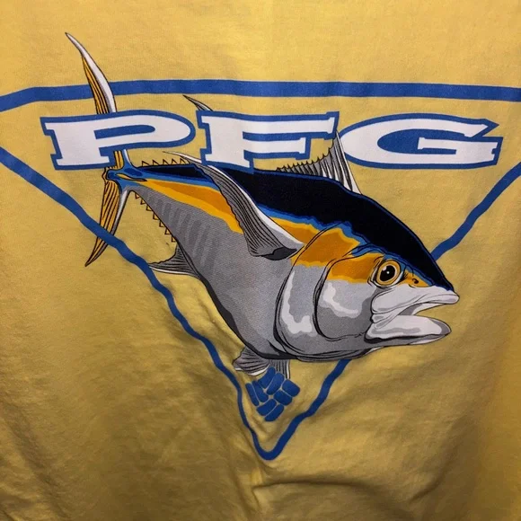 Columbia Yellow PFG Fish Graphic Tee..men’s..size large - Picture 6 of 8
